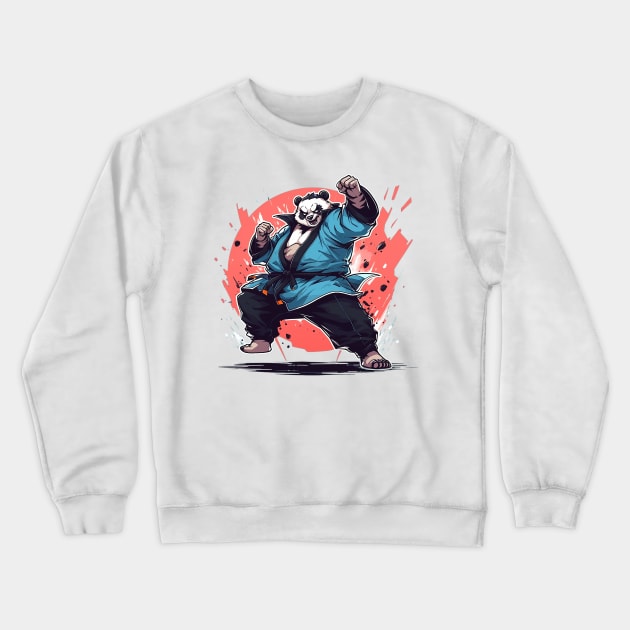 karate panda Crewneck Sweatshirt by piratesnow